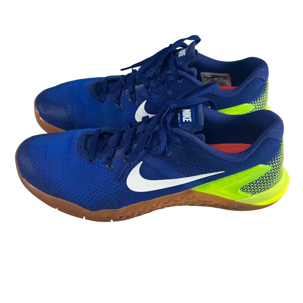 Nike Metcon 4 Mens Sz 10 Blue Volt Training Shoes Gum Sole Gym Running Crossfit